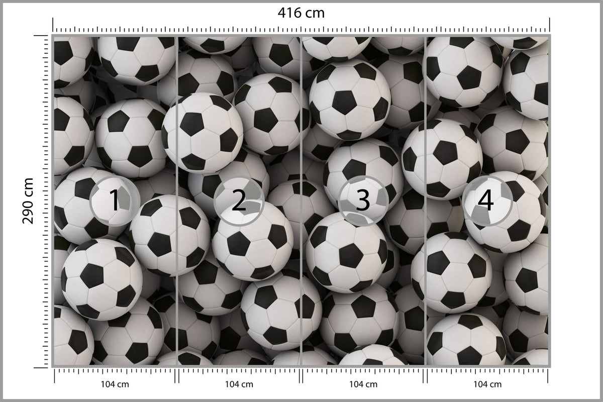 Fototapeta Sportowa Piłki Nożne 416 × 290 cm – podgląd kadru
