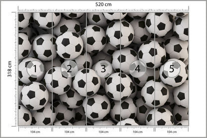 Fototapeta Sportowa Piłki Nożne 520 × 318 cm – podgląd kadru
