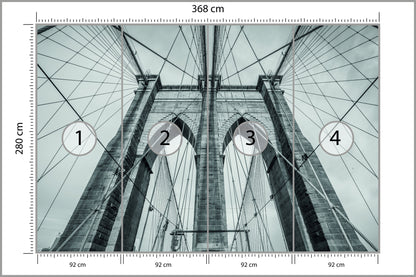 Fototapeta Most Brookliński Liny W Zbliżeniu 368 × 280 cm – podgląd kadru