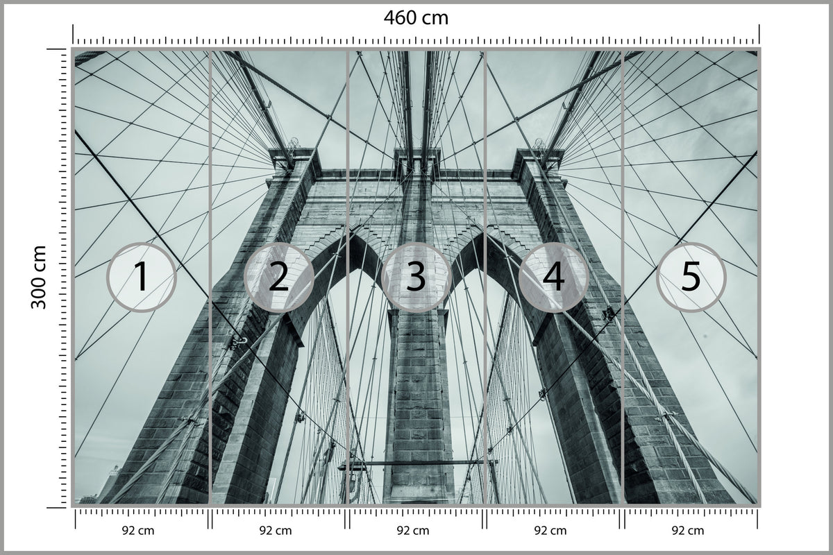 Fototapeta Most Brookliński Liny W Zbliżeniu 460 × 300 cm – podgląd kadru