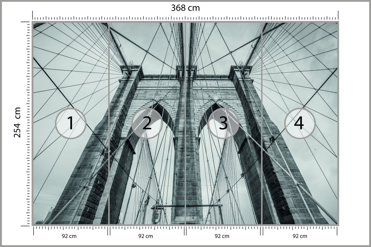 Fototapeta Most Brookliński Liny W Zbliżeniu 368 × 254 cm – podgląd kadru