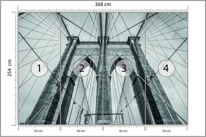 Fototapeta Most Brookliński Liny W Zbliżeniu 368 × 254 cm – podgląd kadru