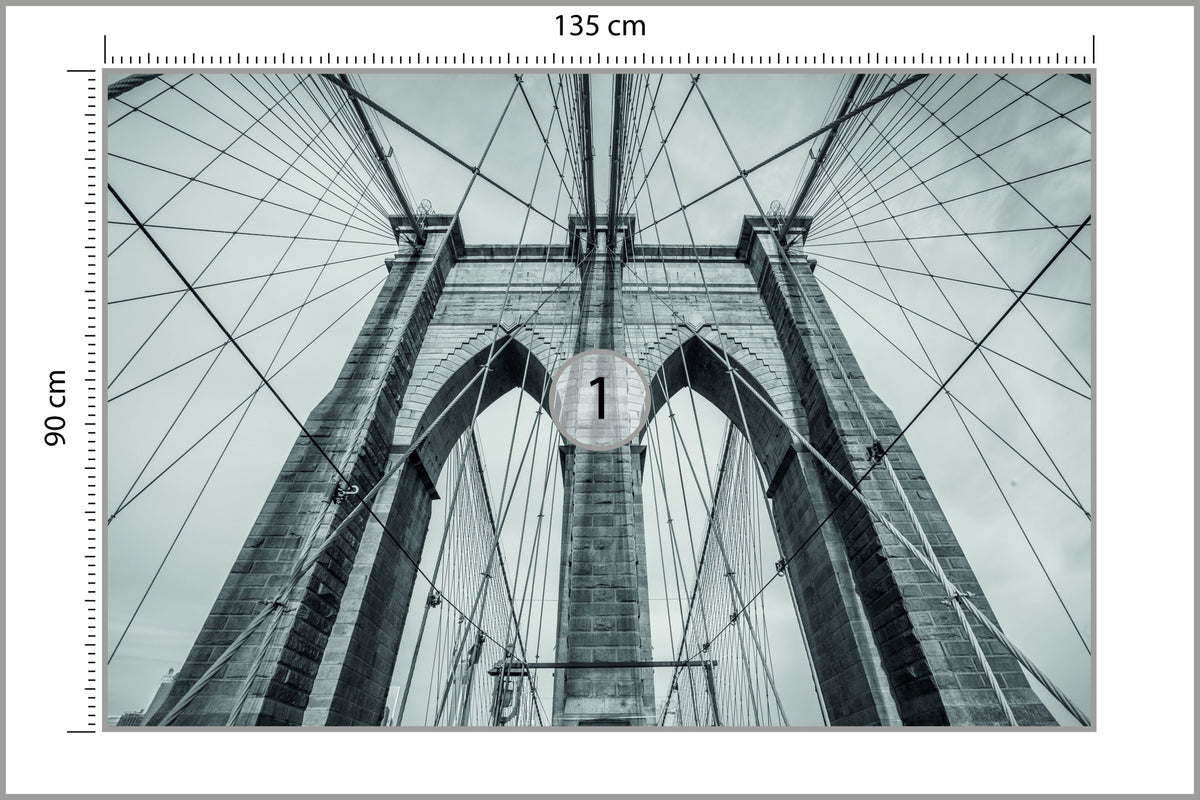 Fototapeta Most Brookliński Liny W Zbliżeniu 135 × 90 cm – podgląd kadru