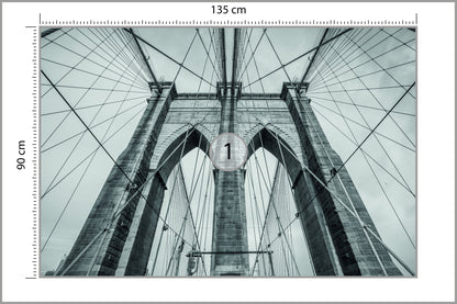 Fototapeta Most Brookliński Liny W Zbliżeniu 135 × 90 cm – podgląd kadru