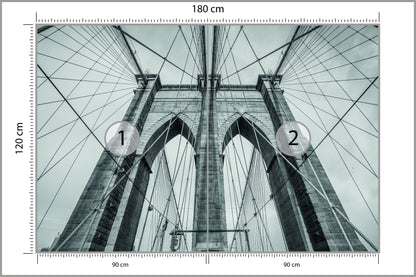 Fototapeta Most Brookliński Liny W Zbliżeniu 180 × 120 cm – podgląd kadru