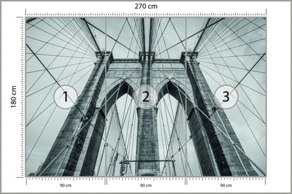 Fototapeta Most Brookliński Liny W Zbliżeniu 270 × 180 cm – podgląd kadru
