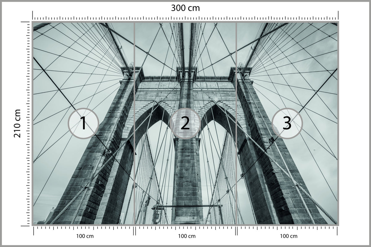 Fototapeta Most Brookliński Liny W Zbliżeniu 300 × 210 cm – podgląd kadru