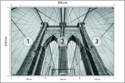 Fototapeta Most Brookliński Liny W Zbliżeniu 300 × 210 cm – podgląd kadru