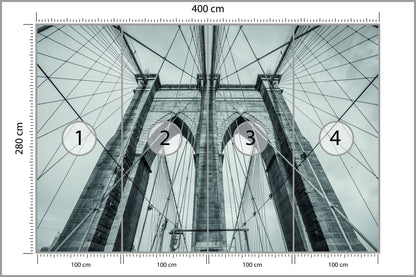 Fototapeta Most Brookliński Liny W Zbliżeniu 400 × 280 cm – podgląd kadru