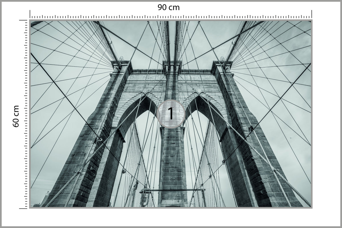 Fototapeta Most Brookliński Liny W Zbliżeniu 90 × 60 cm – podgląd kadru