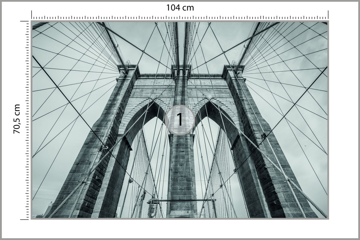 Fototapeta Most Brookliński Liny W Zbliżeniu 104 × 70,5 cm – podgląd kadru