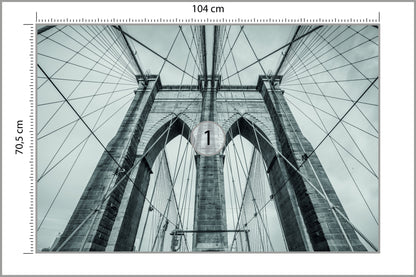 Fototapeta Most Brookliński Liny W Zbliżeniu 104 × 70,5 cm – podgląd kadru