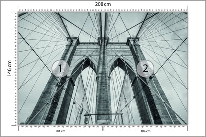 Fototapeta Most Brookliński Liny W Zbliżeniu 208 × 146 cm – podgląd kadru