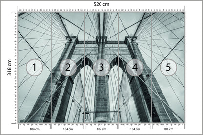 Fototapeta Most Brookliński Liny W Zbliżeniu 520 × 318 cm – podgląd kadru