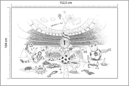 Fototapeta Piłka Nożna Stadion Rysunek 152,5 × 104 cm – podgląd kadru