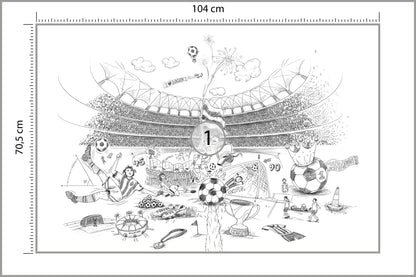 Fototapeta Piłka Nożna Stadion Rysunek 104 × 70,5 cm – podgląd kadru
