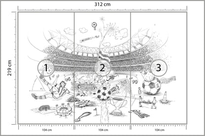 Fototapeta Piłka Nożna Stadion Rysunek 312 × 219 cm – podgląd kadru