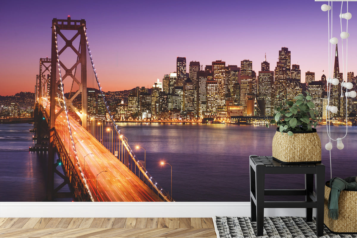 Fototapeta Most Nocą W San Francisco – aranżacja wnętrza