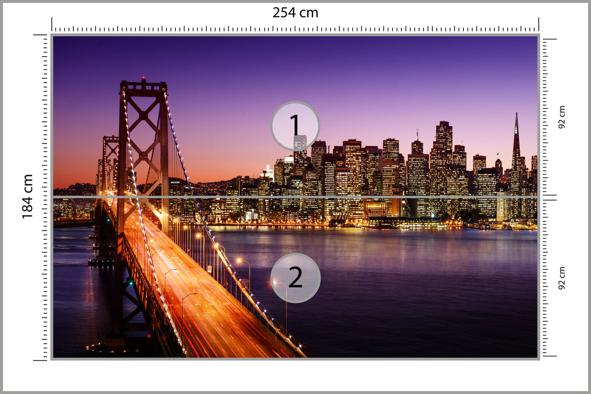 Fototapeta Most Nocą W San Francisco 254 × 184 cm – podgląd kadru