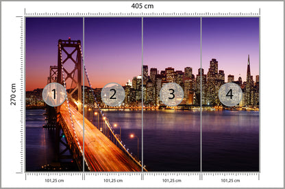 Fototapeta Most Nocą W San Francisco 405 × 270 cm – podgląd kadru