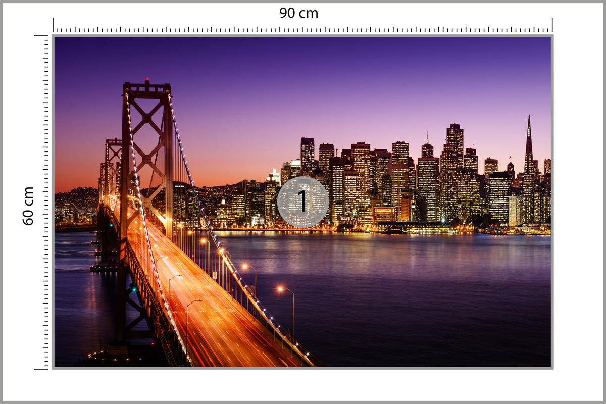 Fototapeta Most Nocą W San Francisco 90 × 60 cm – podgląd kadru