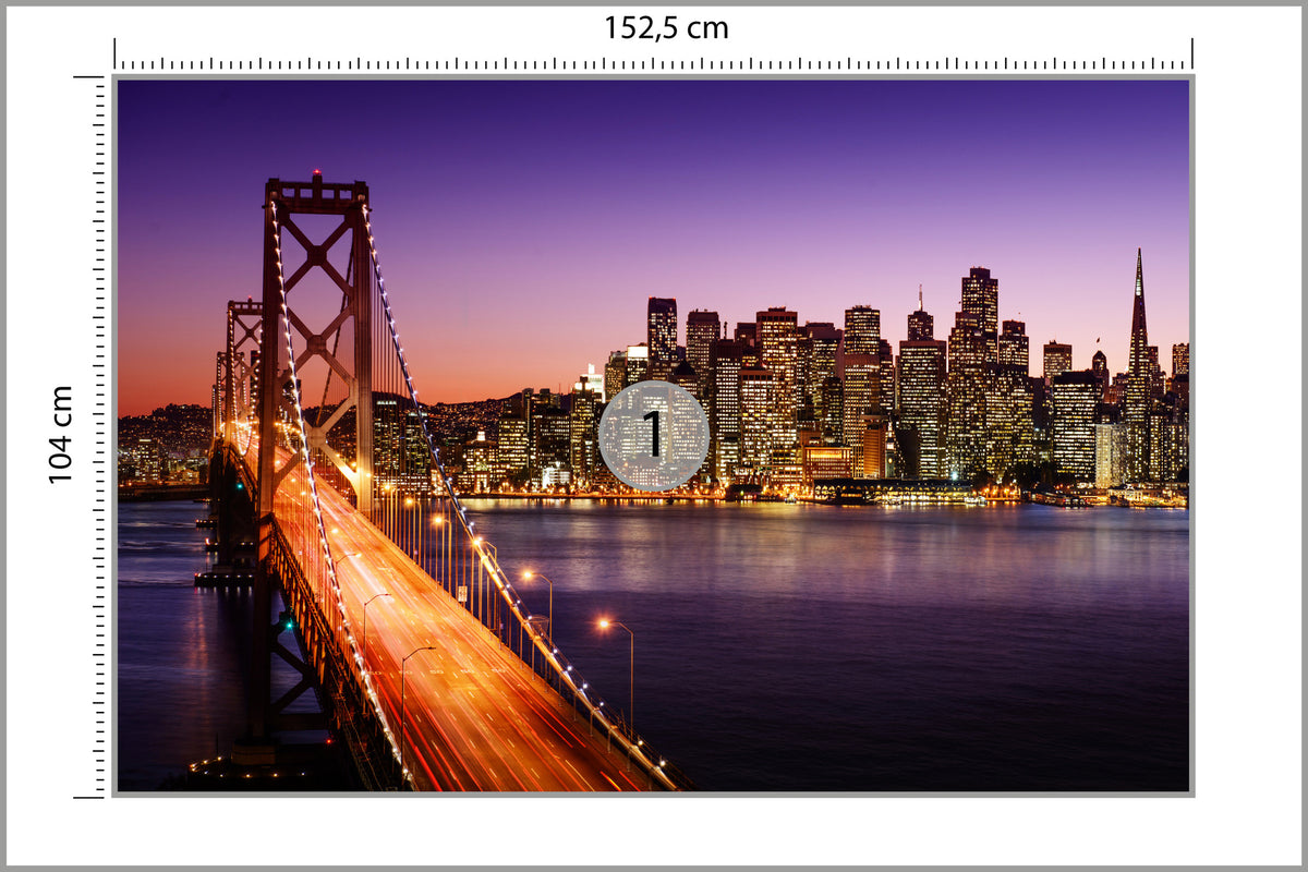Fototapeta Most Nocą W San Francisco 152,5 × 104 cm – podgląd kadru
