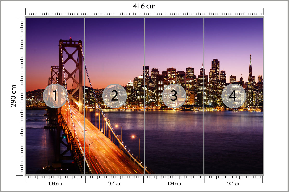 Fototapeta Most Nocą W San Francisco 416 × 290 cm – podgląd kadru