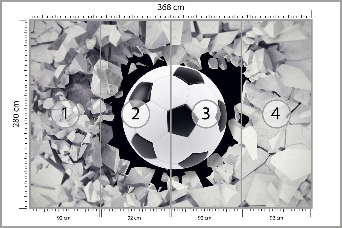 Fototapeta Piłka Nożna, Pokój Młodzieżowy 368 × 280 cm – podgląd kadru