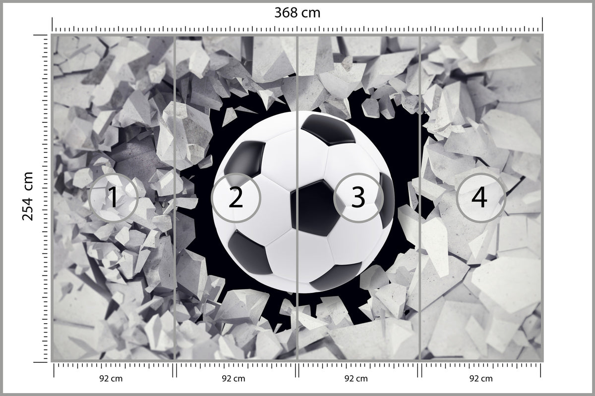 Fototapeta Piłka Nożna, Pokój Młodzieżowy 368 × 254 cm – podgląd kadru