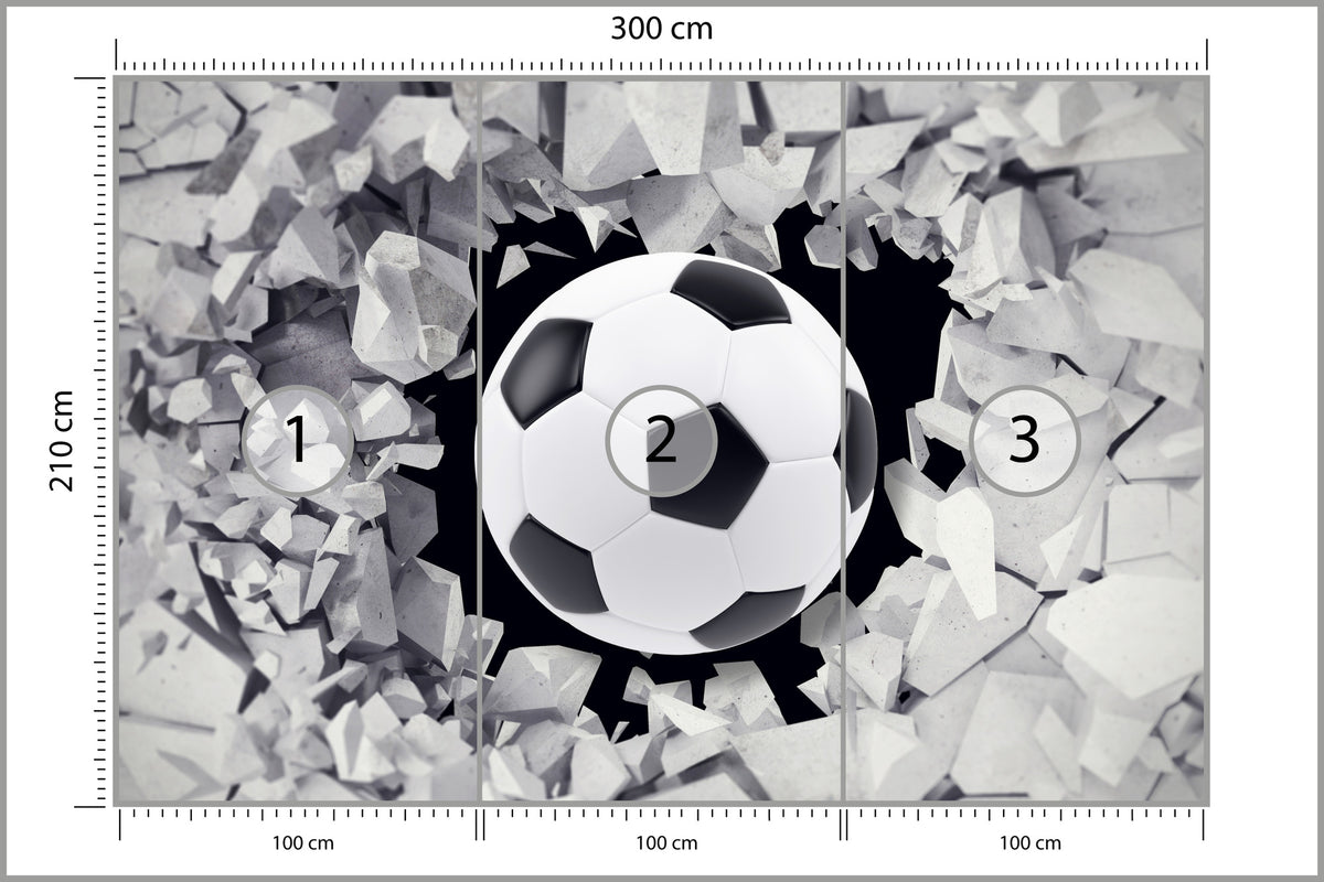 Fototapeta Piłka Nożna, Pokój Młodzieżowy 300 × 210 cm – podgląd kadru