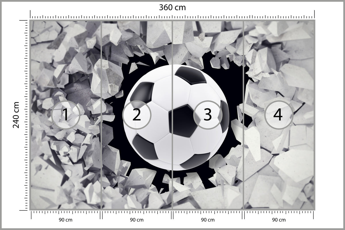 Fototapeta Piłka Nożna, Pokój Młodzieżowy 360 × 240 cm – podgląd kadru
