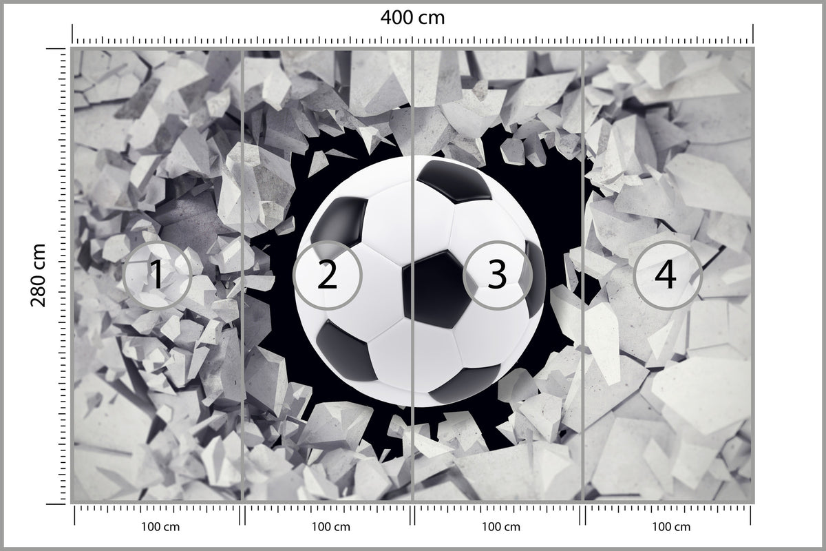 Fototapeta Piłka Nożna, Pokój Młodzieżowy 400 × 280 cm – podgląd kadru