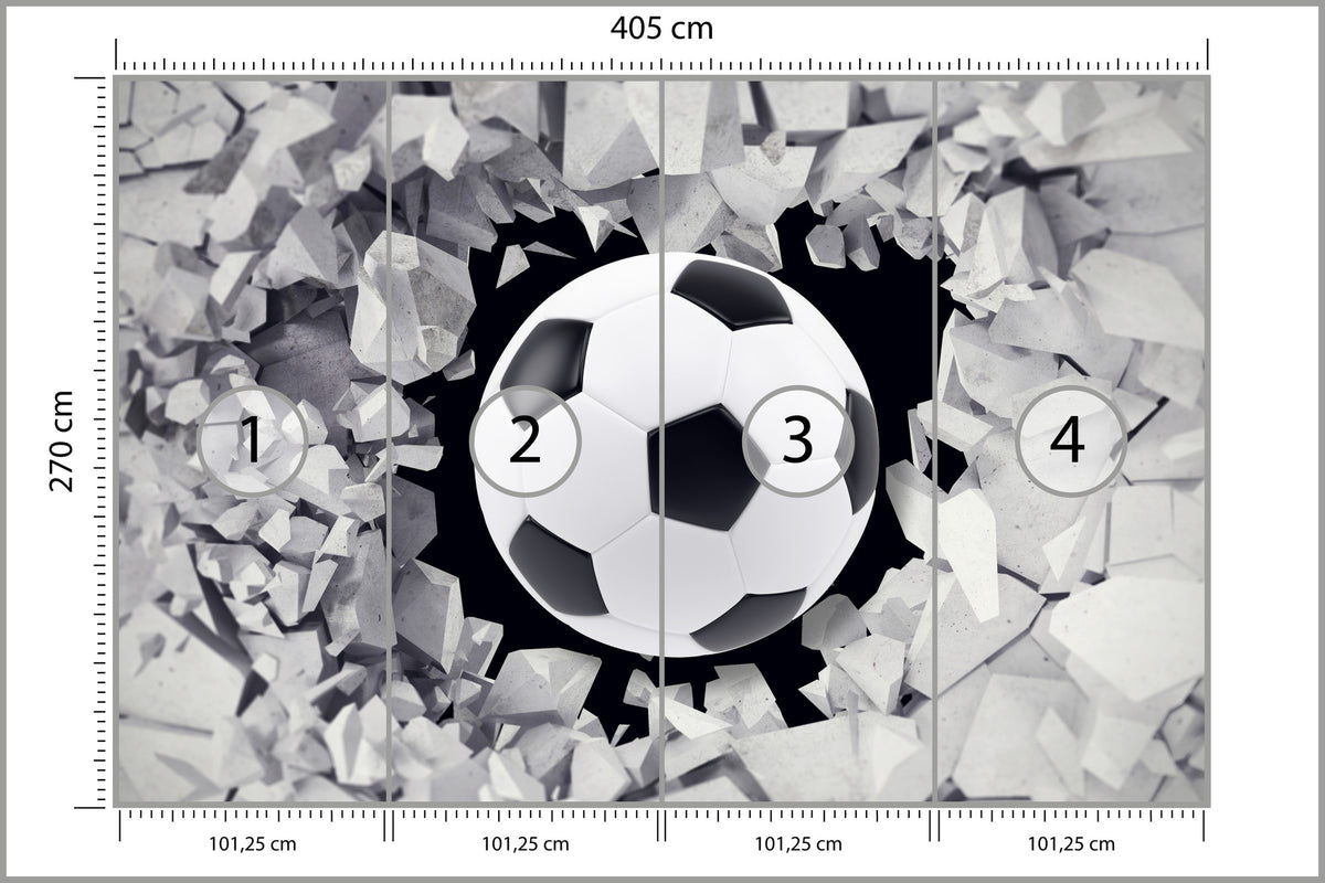 Fototapeta Piłka Nożna, Pokój Młodzieżowy 405 × 270 cm – podgląd kadru