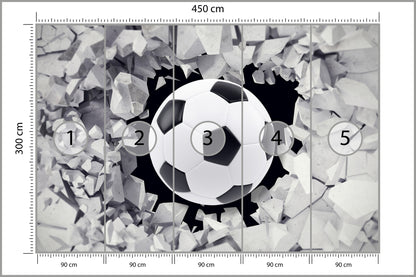 Fototapeta Piłka Nożna, Pokój Młodzieżowy 450 × 300 cm – podgląd kadru
