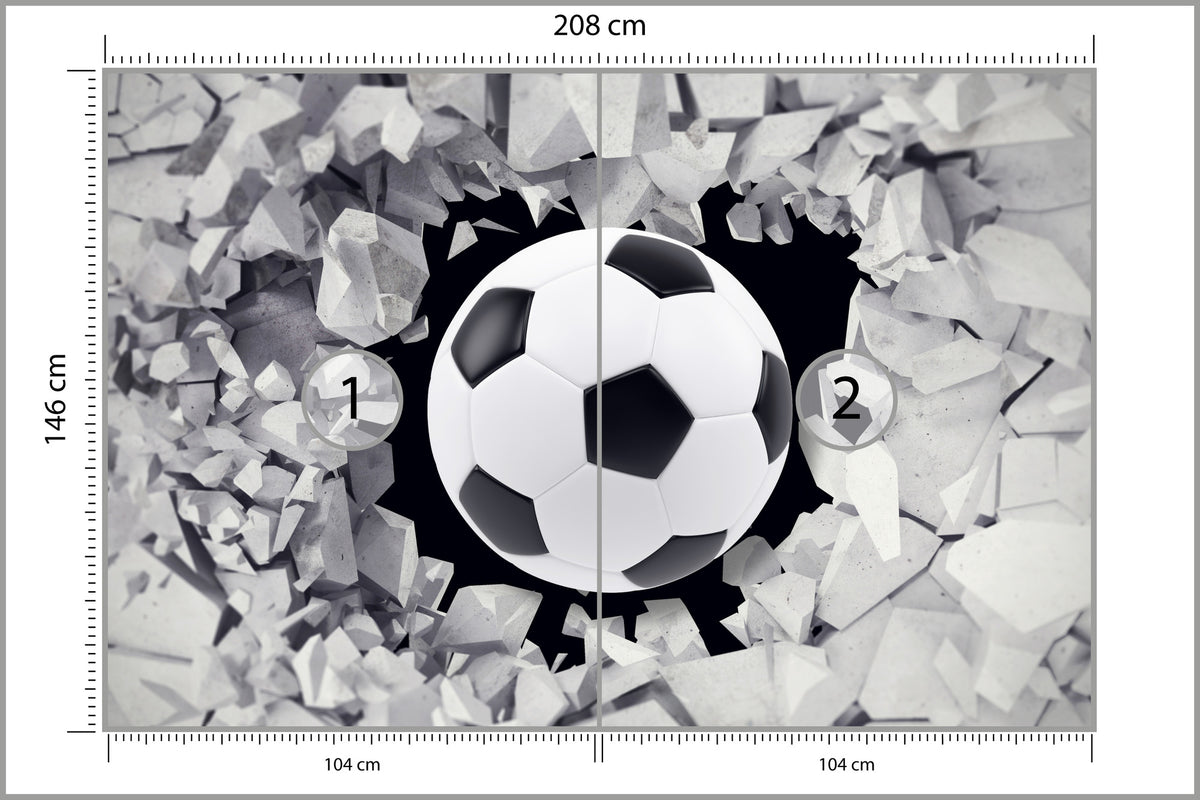 Fototapeta Piłka Nożna, Pokój Młodzieżowy 208 × 146 cm – podgląd kadru