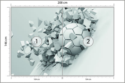 Fototapeta 3D Sportowa Piłka 208 × 146 cm – podgląd kadru