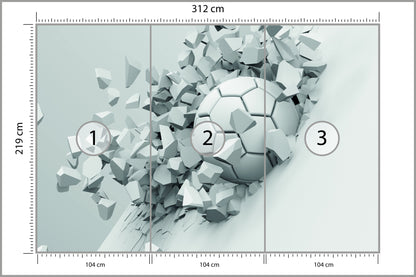 Fototapeta 3D Sportowa Piłka 312 × 219 cm – podgląd kadru