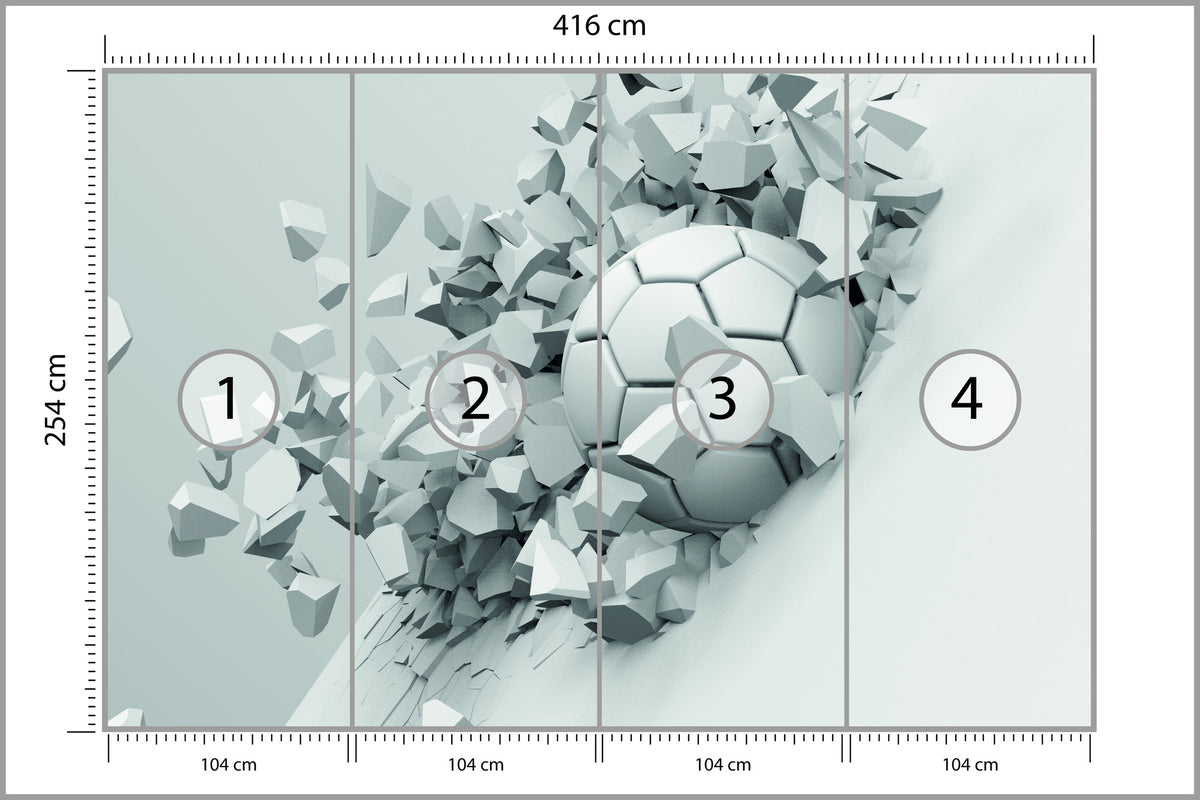 Fototapeta 3D Sportowa Piłka 416 × 254 cm – podgląd kadru