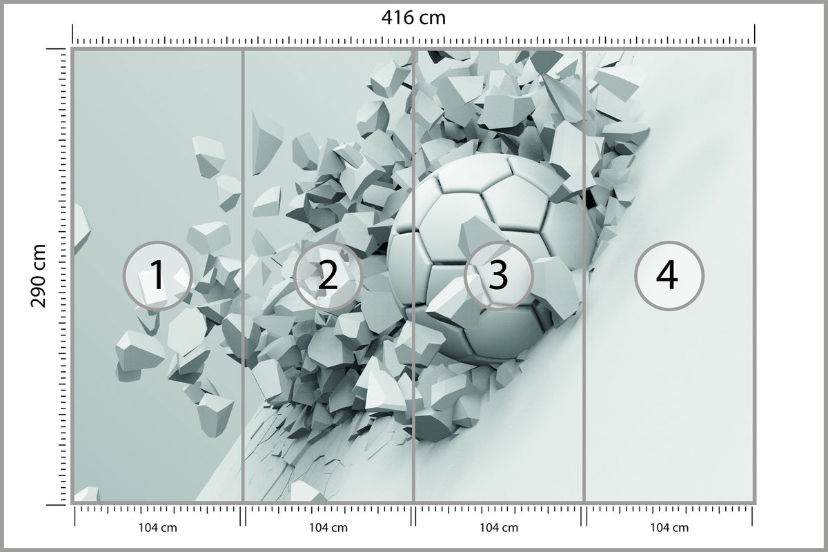 Fototapeta 3D Sportowa Piłka 416 × 290 cm – podgląd kadru