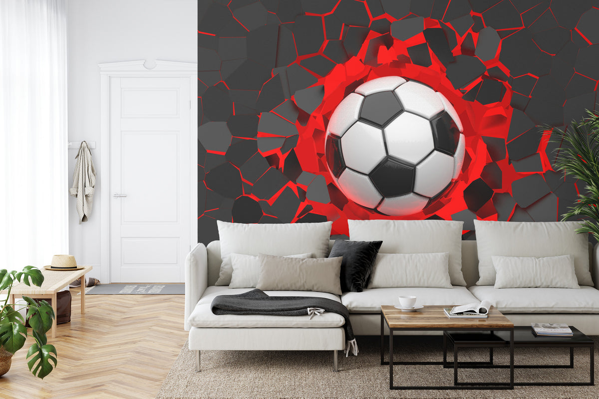 Fototapeta Piłkarska 3D, Pokój Młodzieżowy – aranżacja wnętrza