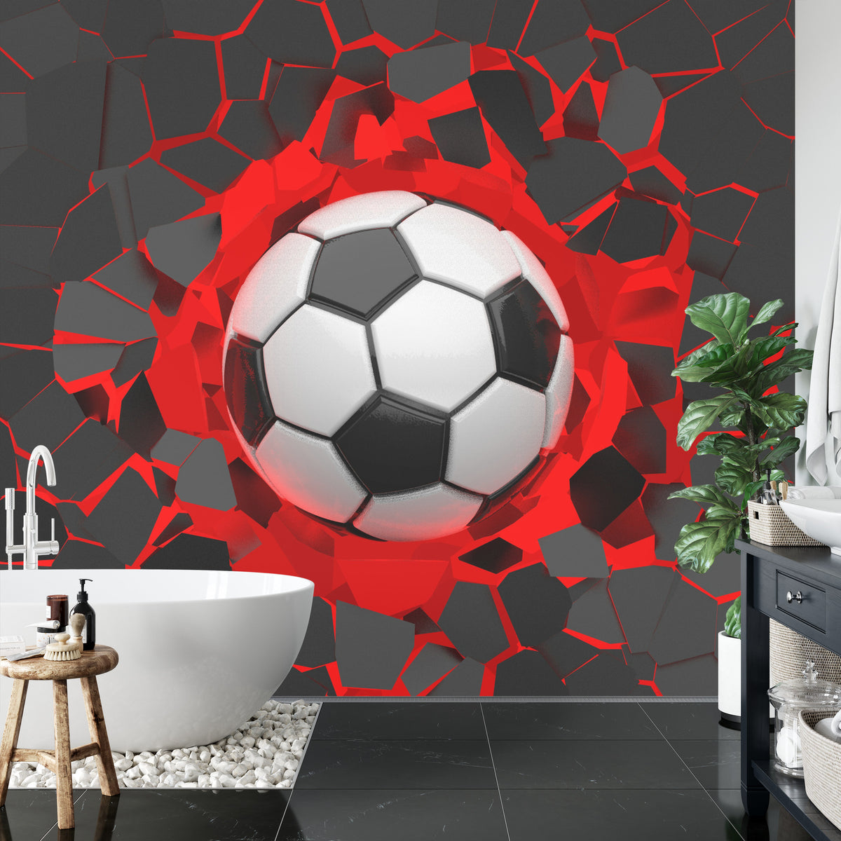 Fototapeta Piłkarska 3D, Pokój Młodzieżowy – aranżacja wnętrza
