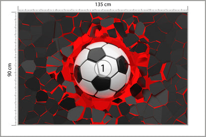 Fototapeta Piłkarska 3D, Pokój Młodzieżowy 135 × 90 cm – podgląd kadru