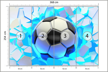 Fototapeta Dla Chłopca, Piłka Nożna 3D 368 × 254 cm – podgląd kadru