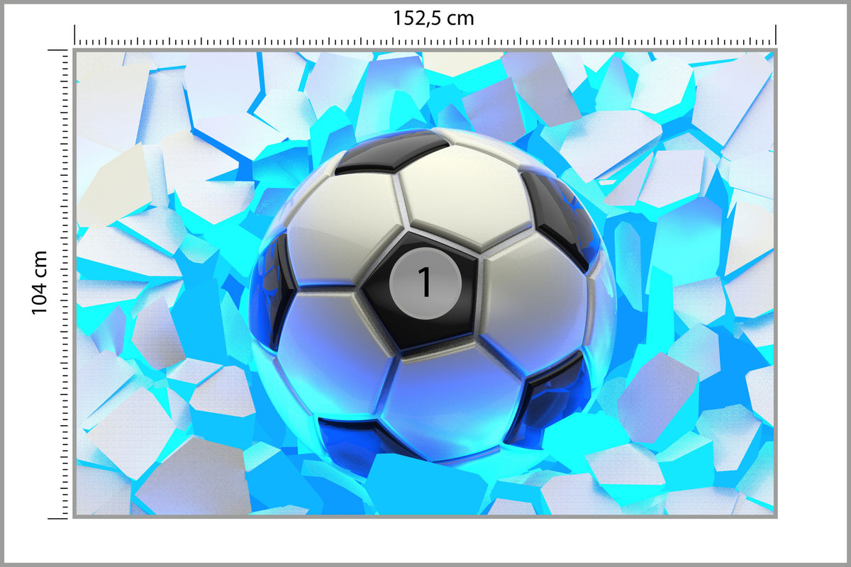 Fototapeta Dla Chłopca, Piłka Nożna 3D 152,5 × 104 cm – podgląd kadru