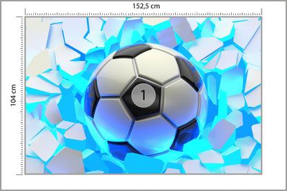 Fototapeta Dla Chłopca, Piłka Nożna 3D 152,5 × 104 cm – podgląd kadru