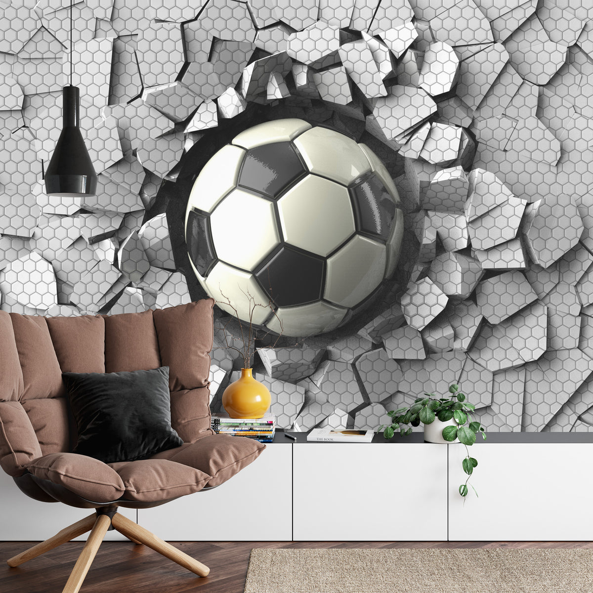 Fototapeta 3D Dla Chłopca, Piłka – aranżacja wnętrza