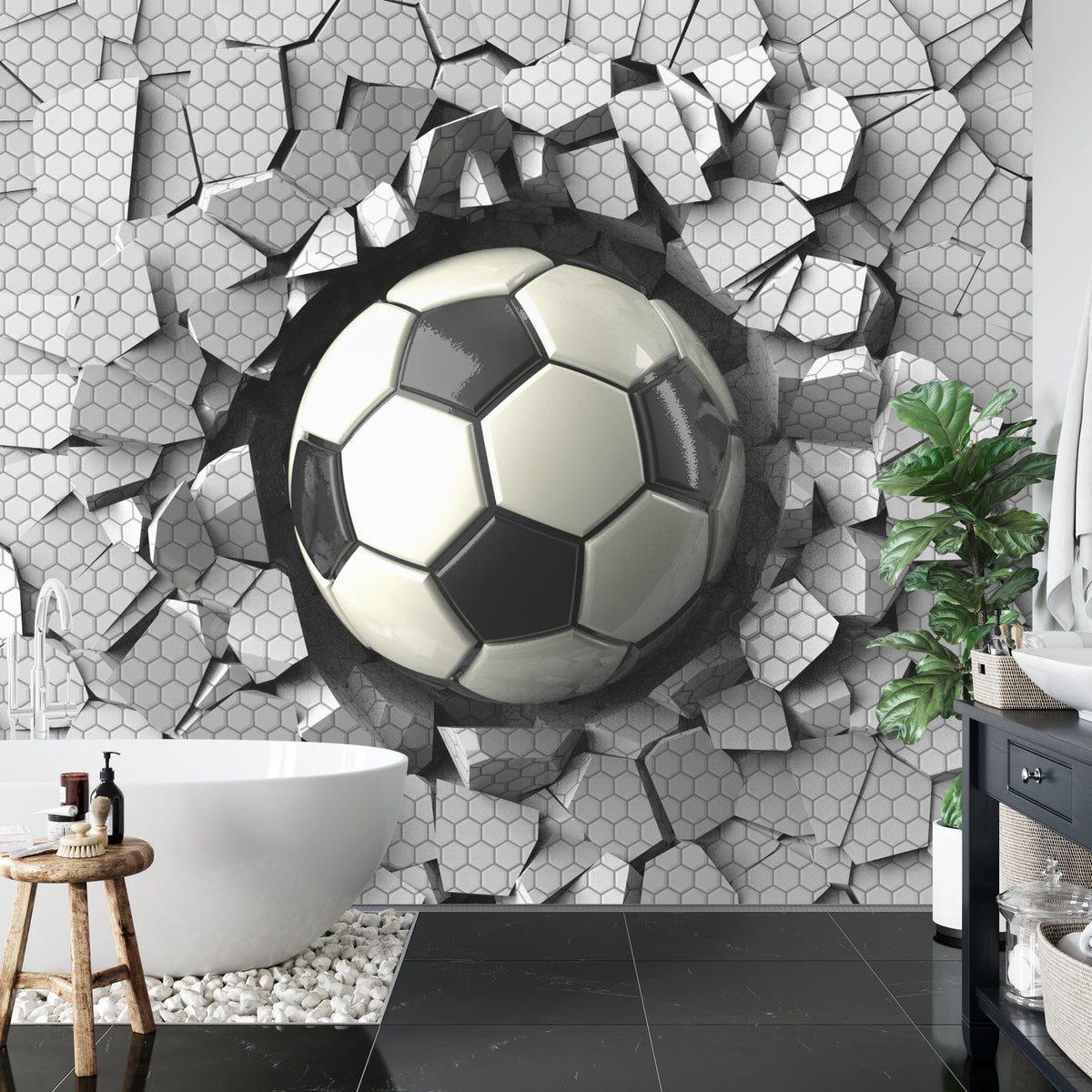 Fototapeta 3D Dla Chłopca, Piłka – aranżacja wnętrza