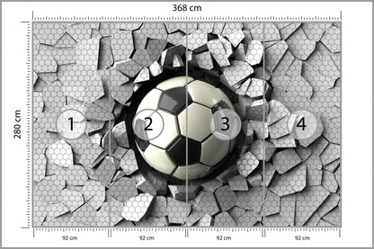 Fototapeta 3D Dla Chłopca, Piłka 368 × 280 cm – podgląd kadru