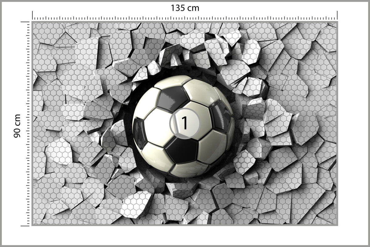 Fototapeta 3D Dla Chłopca, Piłka 135 × 90 cm – podgląd kadru