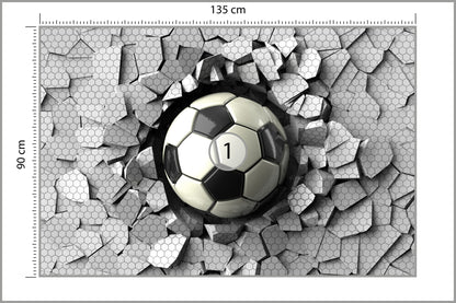 Fototapeta 3D Dla Chłopca, Piłka 135 × 90 cm – podgląd kadru